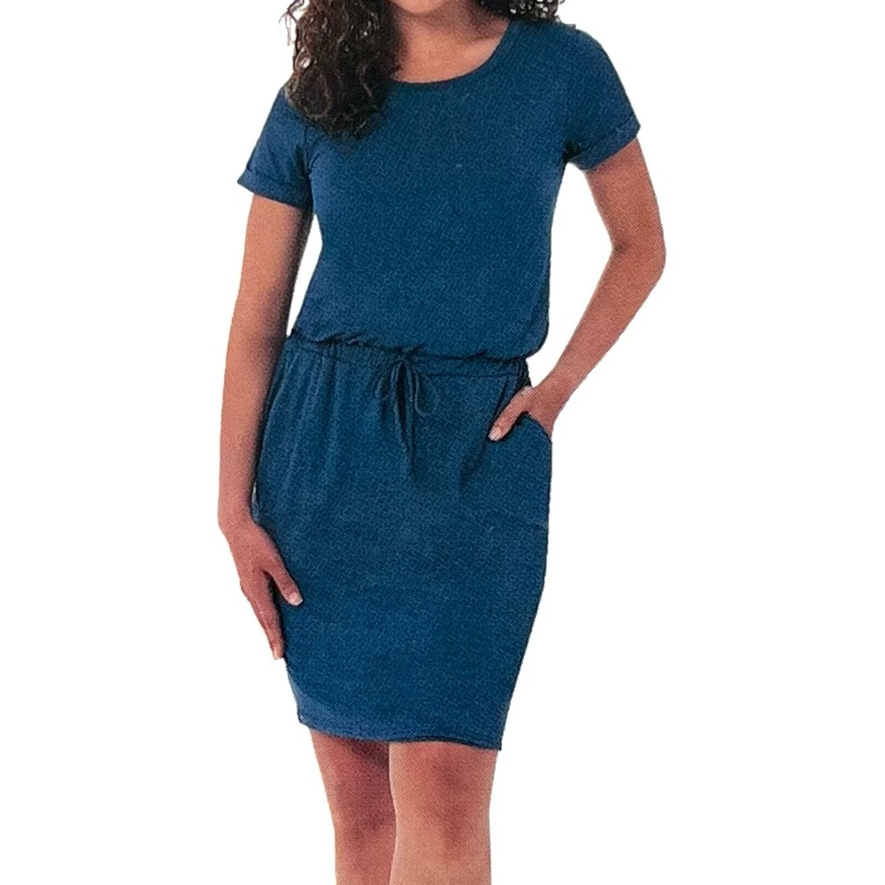 32 Degrees Cool lightweight stretch t-shirt dress teal small NWT
